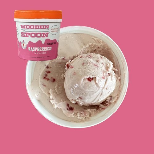 Raspberries ice cream tub