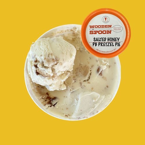 Salted Honey PB Pretzel Pie ice cream tub