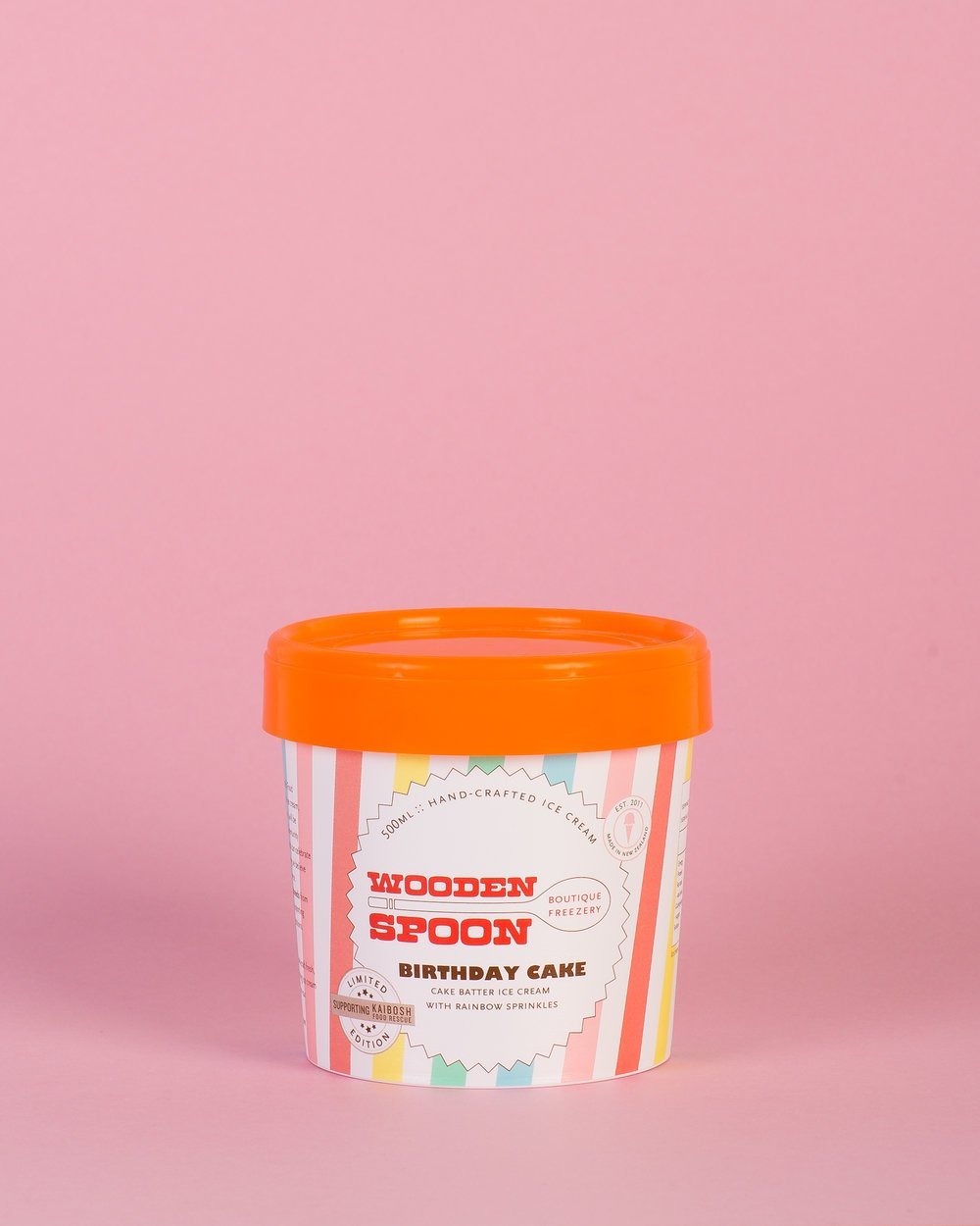 Birthday Cake ice cream with rainbow sprinkles