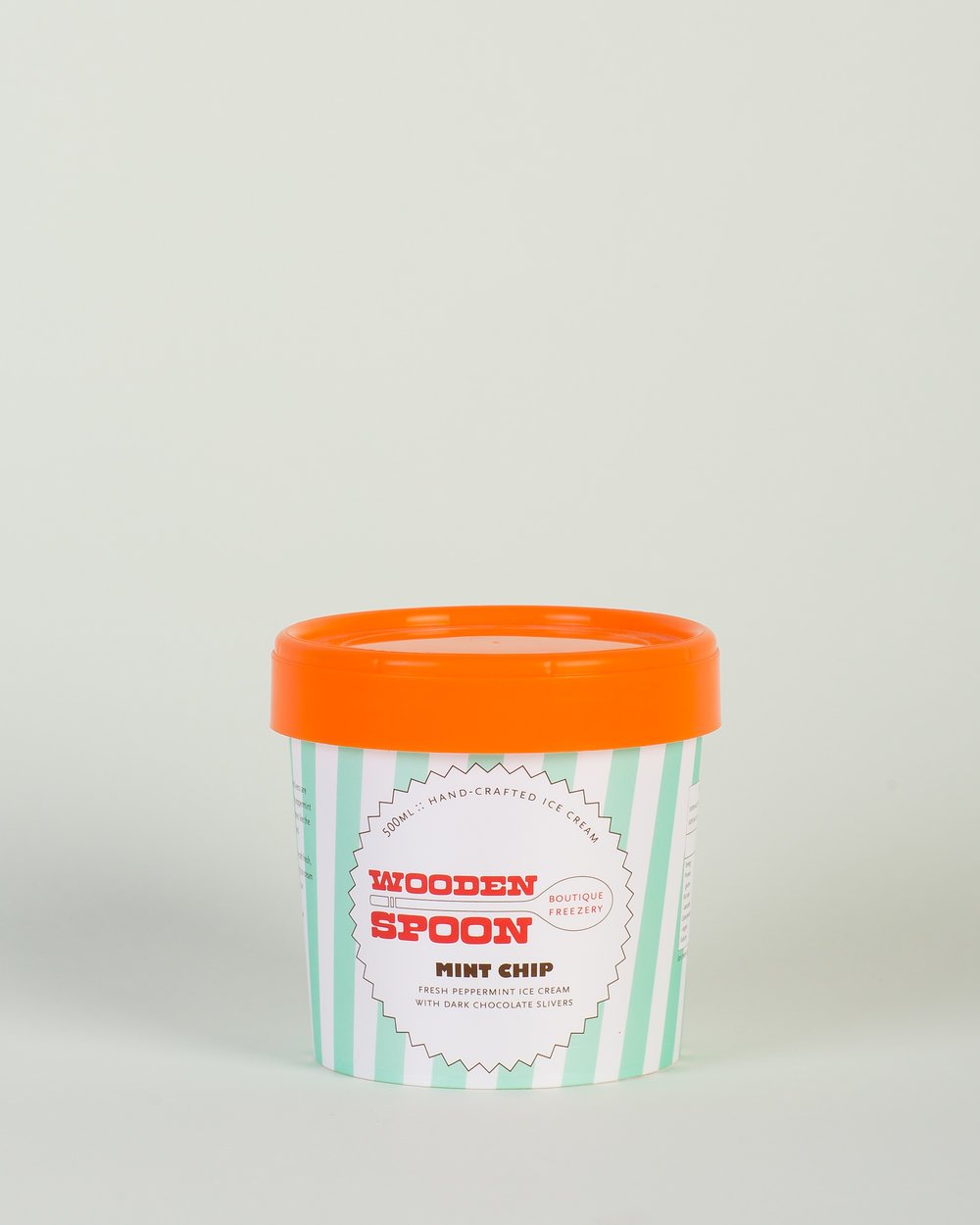MINT CHIP : Peppermint ice cream with dark chocolate slivers (egg free, gf)