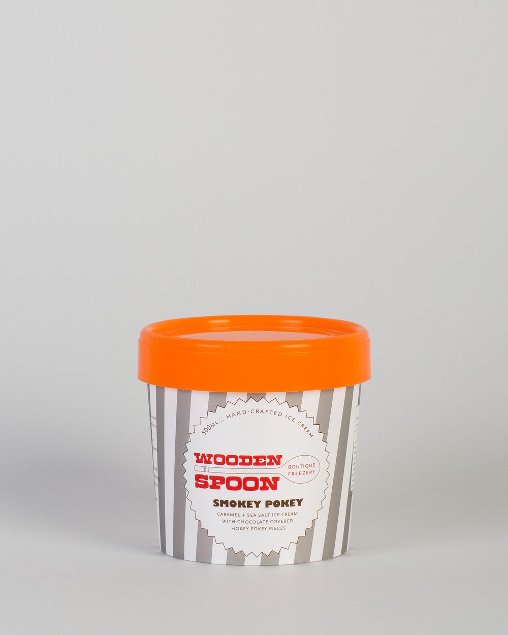 SMOKEY POKEY : Caramel and sea salt ice cream with chocolate-covered hokey pokey pieces (egg free, gf)