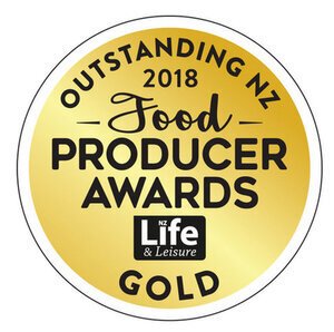 Outstanding NZ Food Producer Awards gold medal badge