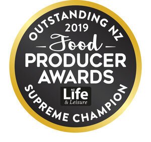 Outstanding NZ Food Producer Awards Supreme Champion badge